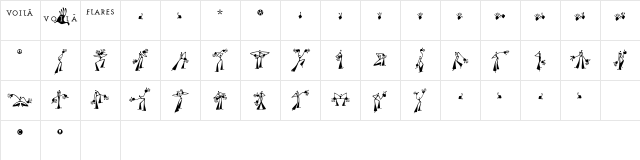 Voila Flares Character Map Voila Flares Character Map