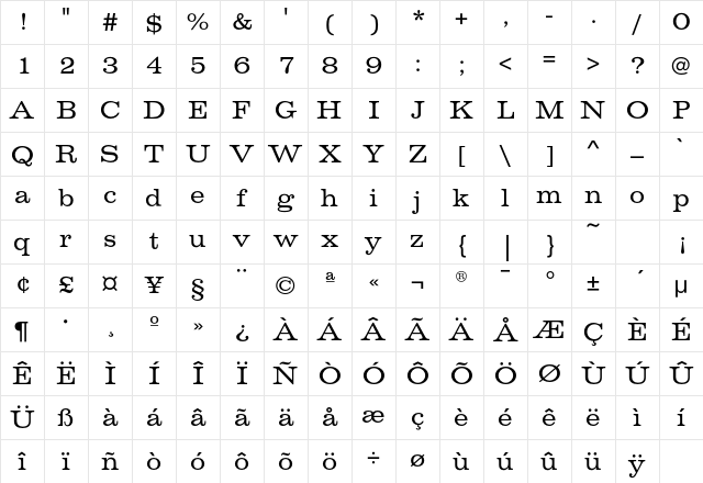 VoltaEF-Regular Regular Character Map