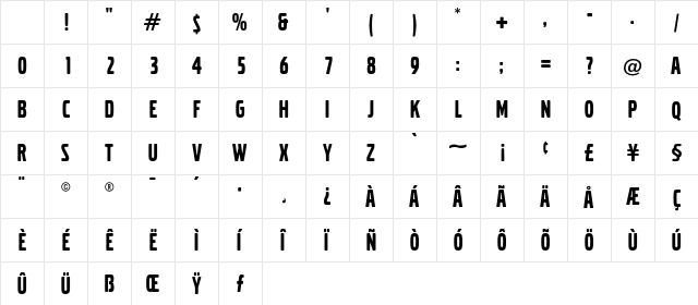 VolvoBroad Regular Character Map