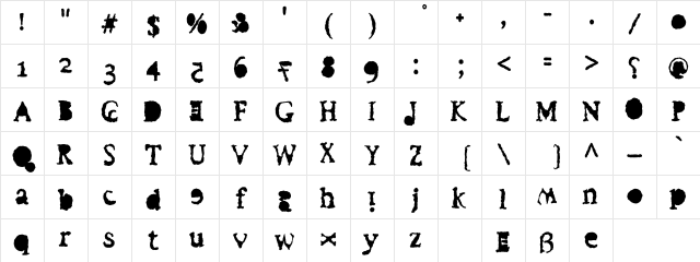 VTEbola MarburgBlackVomit Character Map
