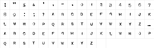 VTypewriter RemingtonPerfected Character Map