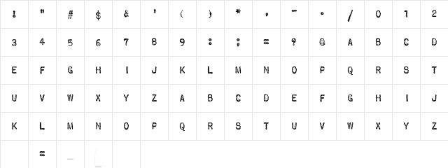 VTypewriter Telegram Character Map