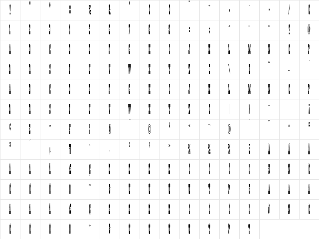 WainwrightICG Regular Character Map