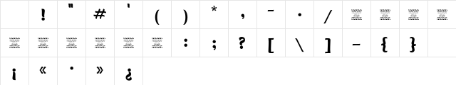Wakel DEMO Arabic Regular Character Map