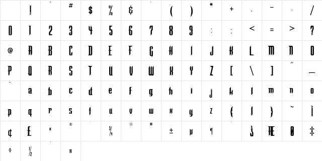 Warlock Regular Character Map