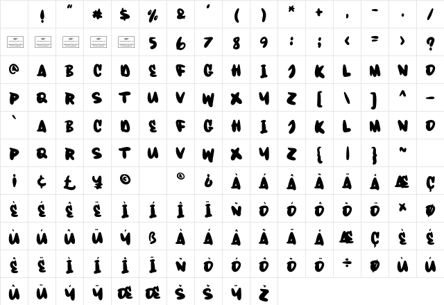 Wassail Regular Character Map Wassail Regular Character Map