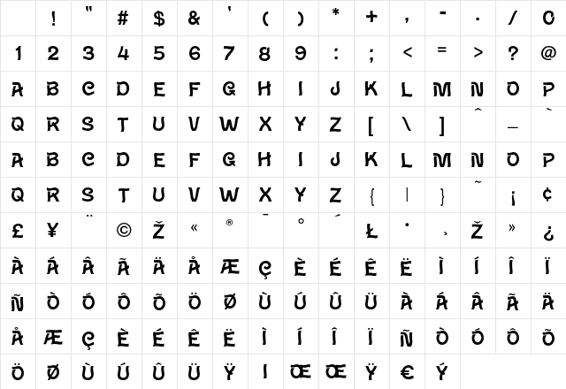 Wave Regular Character Map Wave Regular Character Map