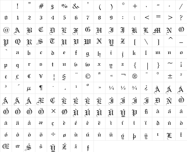 Wedding Text Regular Character Map Wedding Text Regular Character Map