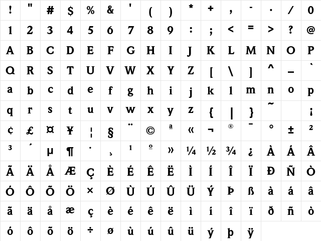 WeidemannEF Black Character Map