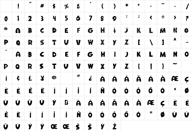 Welcome Christmas Regular Character Map Welcome Christmas Regular Character Map