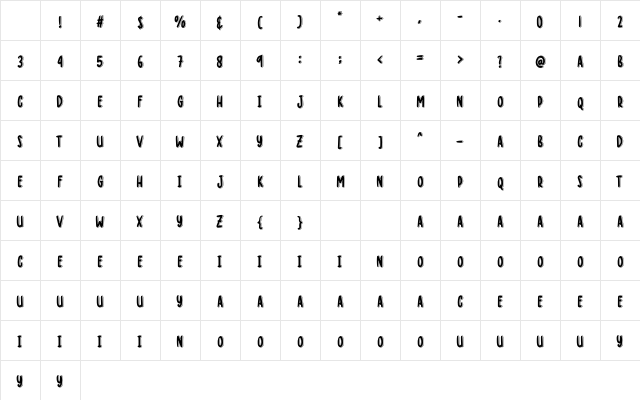 WELCOME HOME Regular Character Map WELCOME HOME Regular Character Map