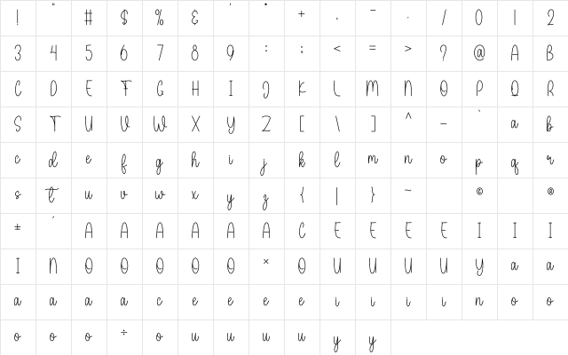 Welcome September Regular Character Map