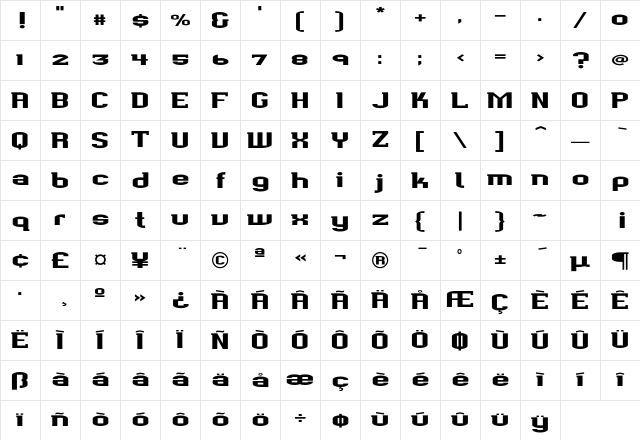 Werkman Square Character Map