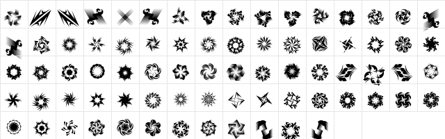 Whirligig One Character Map