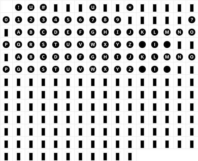 WhitneyIndexBlack RoundBd Character Map