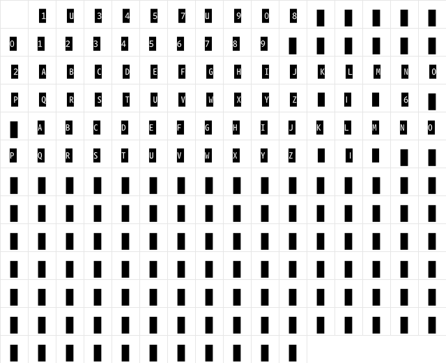 WhitneyIndexBlack SquareLt2 Character Map
