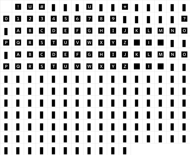 WhitneyIndexBlack SquareMd Character Map