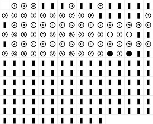 WhitneyIndexWhite RoundBd Character Map