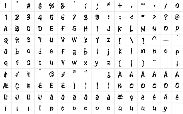 WhosFrank Regular Character Map