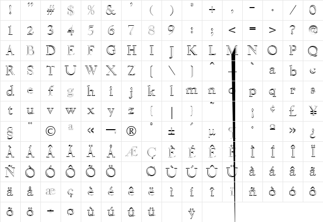 Liberty Regular Character Map Liberty Regular Character Map