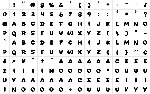 Willkids Regular Character Map Willkids Regular Character Map