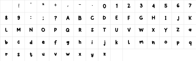 Winkle Regular Character Map