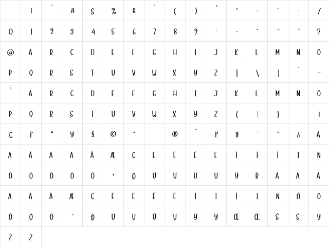 Winter Activities Regular Character Map