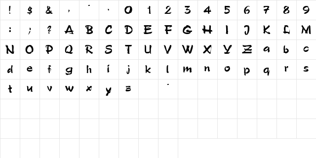ArtificeSSK Regular Character Map