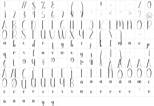 With Mother Regular Character Map