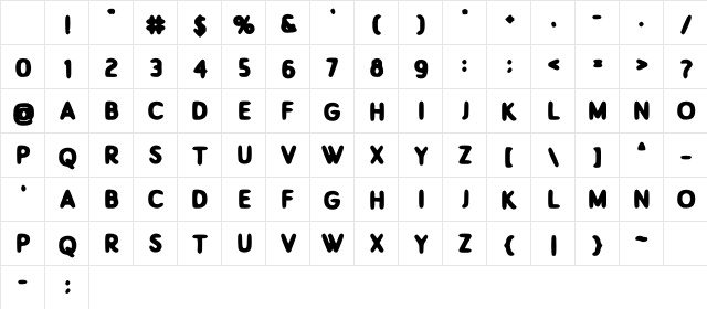 Wolfer Regular Character Map