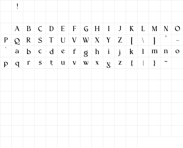 WolfsburgCastle Regular Character Map