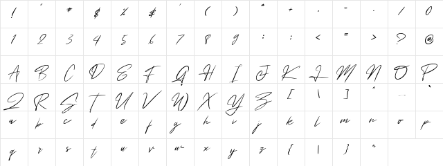 Wonderfill Regular Character Map Wonderfill Regular Character Map