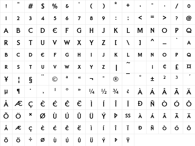 Liberty Becker Caps Regular Character Map Liberty Becker Caps Regular Character Map