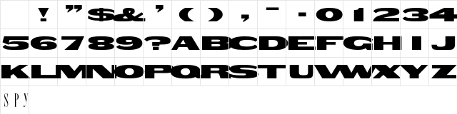 Woodtype-HTF-GothicExtended Regular Character Map