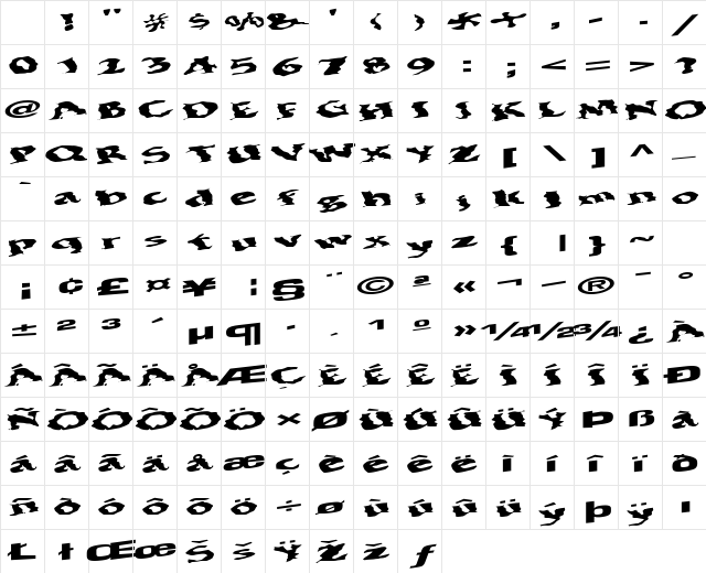 BohemianRap7 Regular Character Map BohemianRap7 Regular Character Map