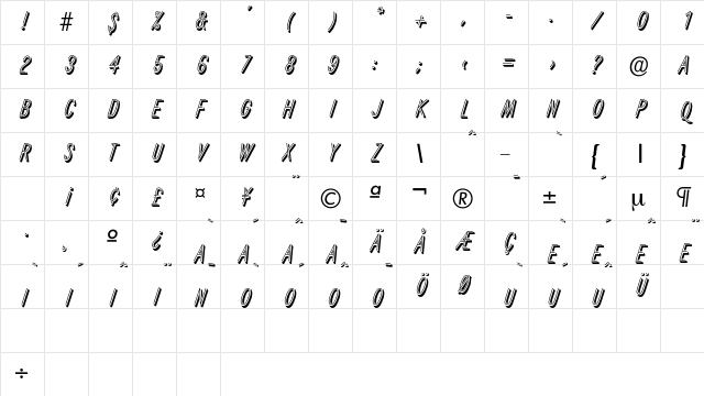 Xanten Regular Character Map