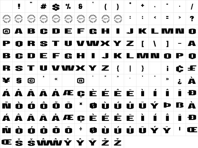 Xenku Display Demo Character Map