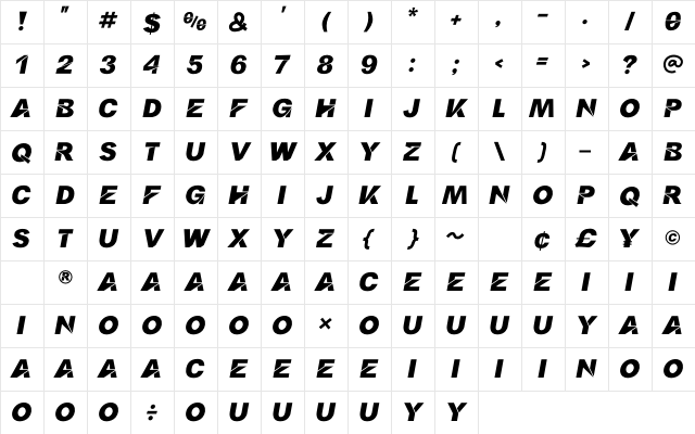 Yamaka Personal Used Character Map