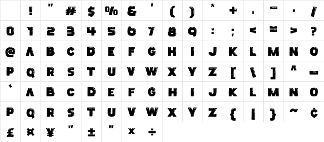 Yang Laen Regular Character Map Yang Laen Regular Character Map