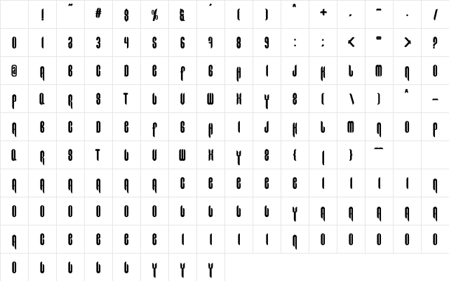 Young Knight Regular Character Map