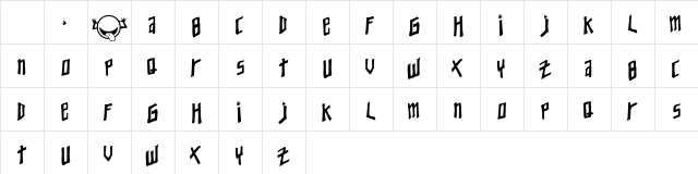 YoungZaphod Regular Character Map YoungZaphod Regular Character Map