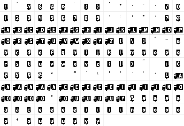Zany Route Truck Character Map Zany Route Truck Character Map