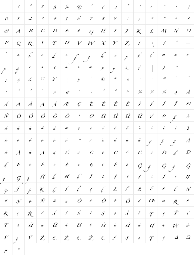 Zapfino Forte LT Pro Regular Character Map Zapfino Forte LT Pro Regular Character Map