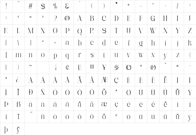 Artik - Demo Version Regular Character Map