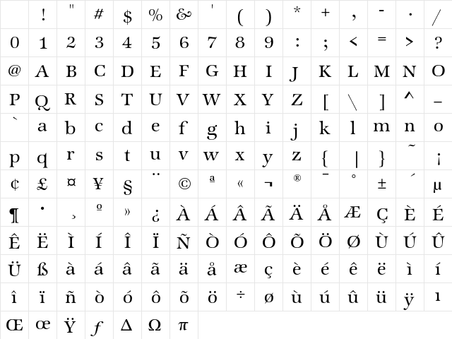 ZapfInternationalEF-Medium Regular Character Map ZapfInternationalEF-Medium Regular Character Map