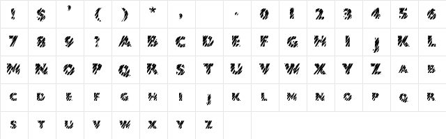 Zebratype Regular Character Map