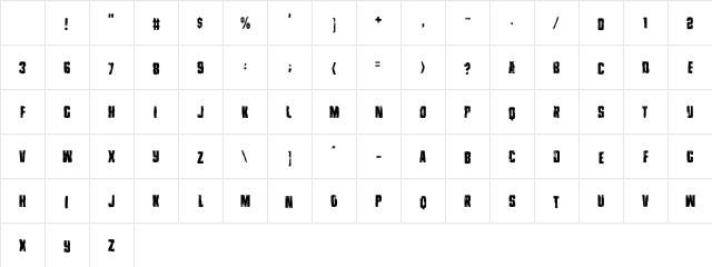 Zero Output DEMO Regular Character Map