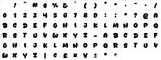 Bond Time Regular Character Map