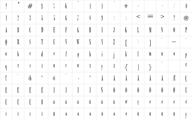 Bonhomi Regular Character Map