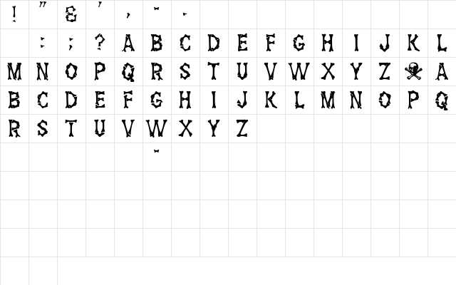 BonzDisplayCapsSSK Bold Character Map BonzDisplayCapsSSK Bold Character Map